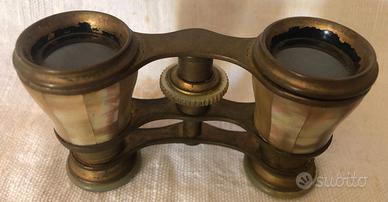 Binocolo teatro ottone madreperla cannochiale oper