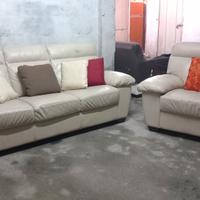 SALOTTO COMPLETO DIVANO+POLTRONA "NATUZZI" V PELLE
