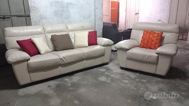 SALOTTO COMPLETO DIVANO+POLTRONA "NATUZZI" V PELLE