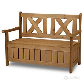 Panchina contenitore in legno da esterno a 2 posti