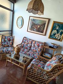 salottino in vimini da esterno o verande 