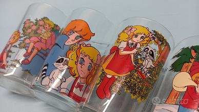 Bicchieri vetro vintage Candy Candy 1978 Igarashi 