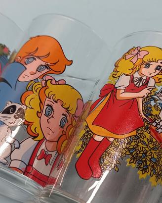Bicchieri vetro vintage Candy Candy 1978 Igarashi 