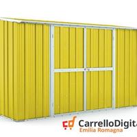 Casetta in lamiera per esterno 307x100cm giallo