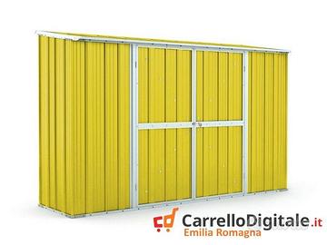 Casetta in lamiera per esterno 307x100cm giallo