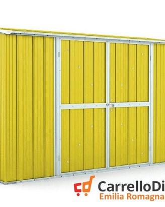 Casetta in lamiera per esterno 307x100cm giallo