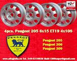 4 pz. cerchi Peugeot 205 GTI 6x15 ET19 205 306 309