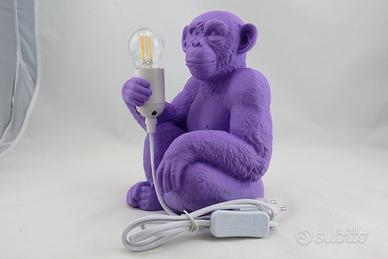 Lampada Scimmia Viola Design Moderno E27 da Arredo