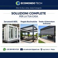 Pergole bioclimatiche fino a 6 x 10 m su 4 piedi