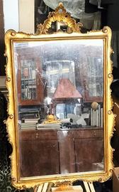 Specchio antico cornice foglia d'oro