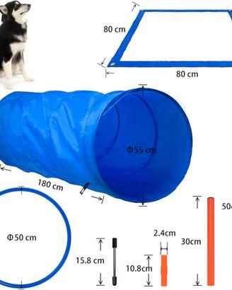 Set Agility per Cani – Tunnel, Salto, Cerchio