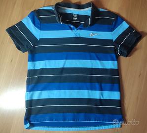 polo uomo nike xl azzurro  nero strisce