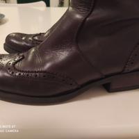 Stivali stile inglese marroni in pelle