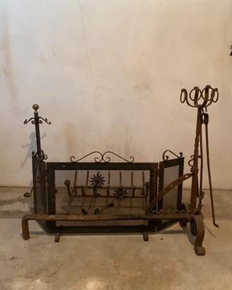 set camino completo in ferro battuto artigianale