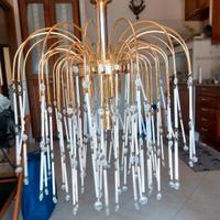 Lampadario in cristallo bagnato oro