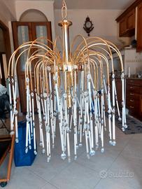 Lampadario in cristallo bagnato oro