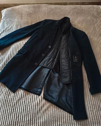 Double coat in panno blu