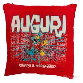CUSCINO LUPO ALBERTO CON DEDICA AUGURI