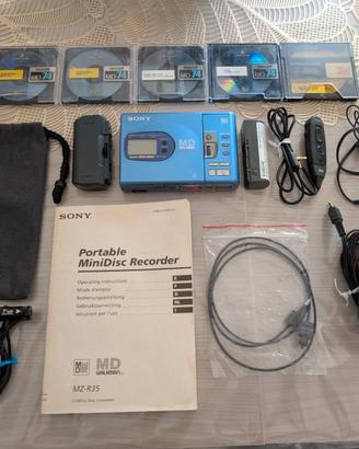 Mindisc Sony MZ-R35 completo di accessori