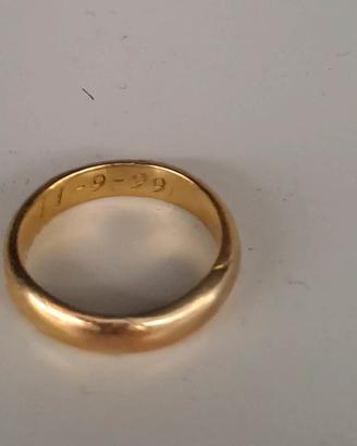 Anello fede oro 750  18ct  mis. 12