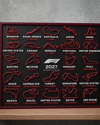 Quadro calendario F1 2027 circuiti uomo motori