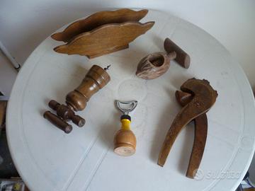 Utensili da cucina in legno naturale 5 pezzi vinta