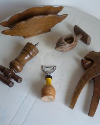 Utensili da cucina in legno naturale 5 pezzi vinta