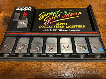 Zippo set 8 accendini da collezzione tema caccia