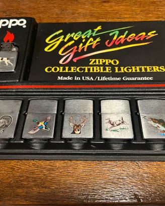 Zippo set 8 accendini da collezzione tema caccia