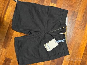 Pantalone estivo corto nero uomo con cartellino