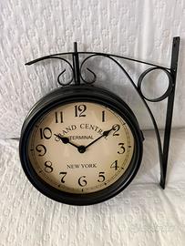 Orologio da stazione vintage bifacciale nuovo