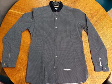 Camicia blu da uomo alta sartoria Italiana