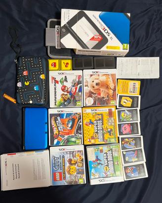 Nintendo 3DS XL Blu/Nero + giochi + scatola +altro