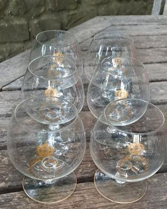 6 bicchieri vintage da cognac Napoleon