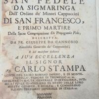 Libro antico 1749. Vita di S.Fedele da Sigmaringa