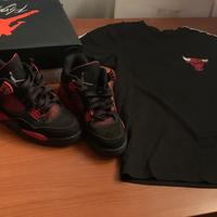 Jordan 4 + maglietta chicago bulls