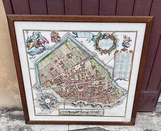 QUADRO PIANTA DI FERRARA CARTOGRAFIA 88x 84 cm
