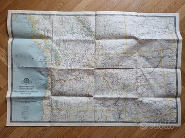 Mappa National Geographic USA Nord Ovest Vintage