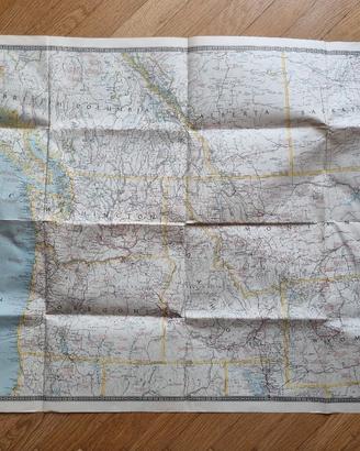 Mappa National Geographic USA Nord Ovest Vintage