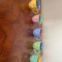 Set 5 tazze caffè a forma di faccina