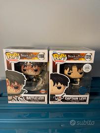 Funko pop 1169 battle levi e 1315 captain levi