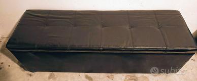 Cassapanca in ecopelle nera