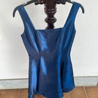 Abito da cocktail blu cangiante