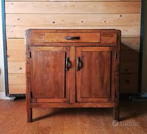 Credenza dispensa stipo anni '40 in legno di olmo