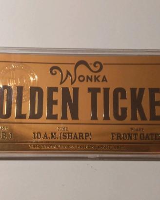 Biglietto d'Oro Williy Wonka Fabbrica Cioccolato 
