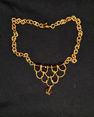 Girocollo - orecchini e anello in alluminio dorato