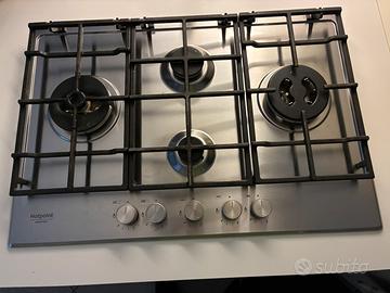 Piano cottura 4 gas Hotpoint Ariston griglie ghisa