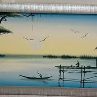Quadro lago tramonto