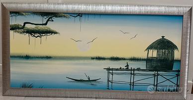 Quadro lago tramonto