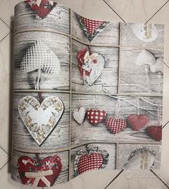 Passatoia Antiscivolo lavabile 52x350 Cuori Shabby